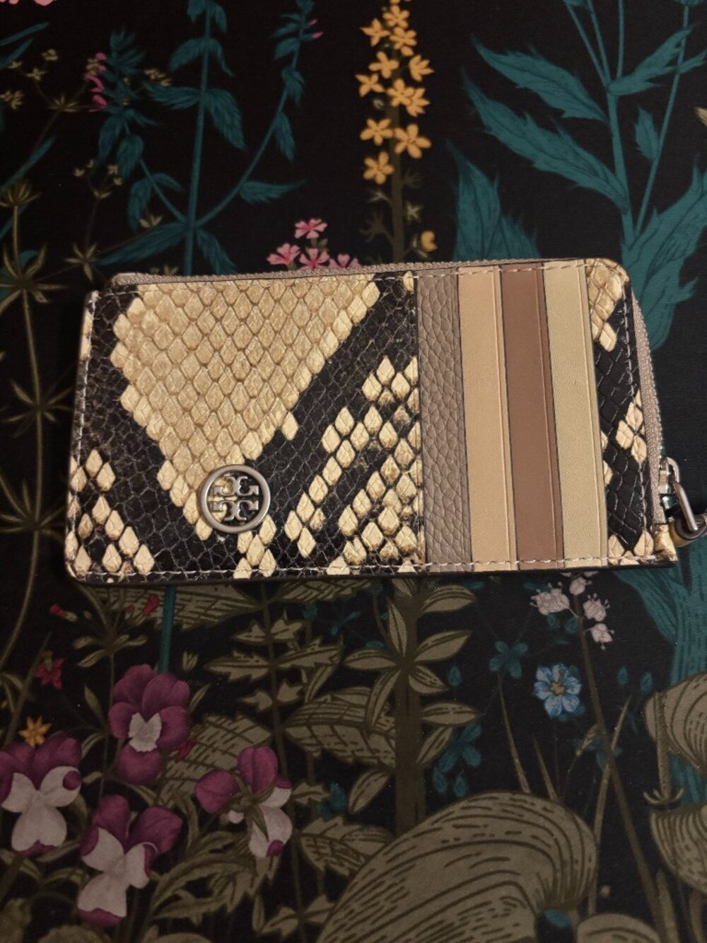 Robinson Snake embossed zip card case